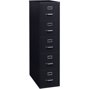 Lorell Fortress Series 26-1/2" Commercial-Grade Vertical File Cabinet - 15" Width x 26.5" Depth x 61.6" Height - 5 x Drawer(s) for File - Letter - Vertical - Heavy Duty, Security Lock, Ball-bearing Suspension