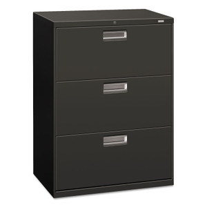 HON Brigade 600 Series Lateral File, 3 Legal/Letter-Size File Drawers, Charcoal, 30" x 18" x 39.13"