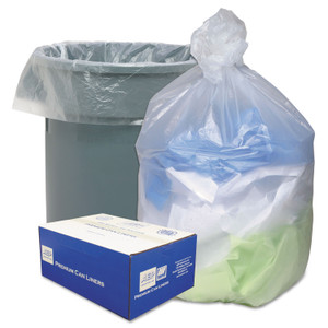 Ultra Plus Can Liners, 56 gal, 16 mic, 43" x 48", Natural, 20 Bags/Roll, 10 Rolls/Carton