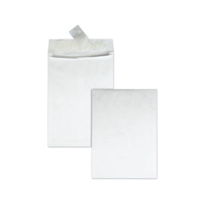 Survivor Lightweight 14 lb Tyvek Open End 1.5" Expansion Mailers, #13 1/2, Square Flap, Redi-Strip Closure, 10 x 13, White, 25/Box