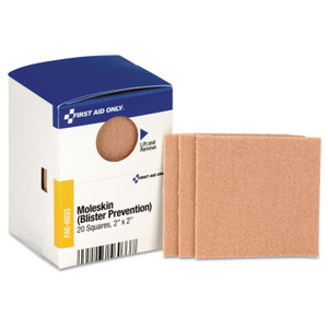 First Aid Only Refill for SmartCompliance General Business Cabinet, Moleskin, 2 x 2, 20/Box