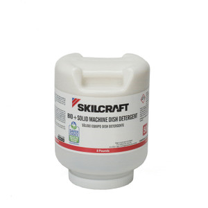 AbilityOne 7930016216646, SKILCRAFT Bio+ Dishwasher Detergent, 8 lb Bottle, 4/Carton