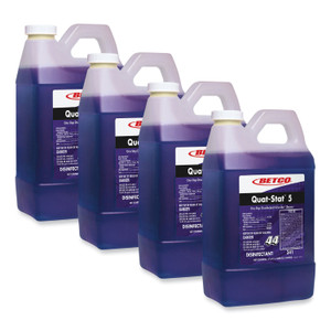 Betco Quat-Stat 5 Disinfectant, Lavender Scent, 2 L Bottle, 4/Carton
