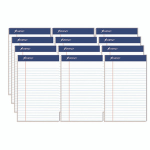 Ampad Perforated Writing Pads, Narrow Rule, 50 White 5 x 8 Sheets, Dozen Ampad Perforated Writing Pads, Narrow Rule, 50 White 5 x 8 Sheets, Dozen