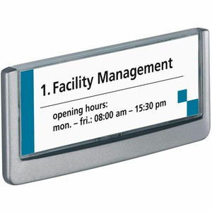 DURABLE Click Sign - 6.8" Width x 3" Height x 0.6" Depth - Rectangular Shape - Wall Mountable, Door-mountable - Indoor - Plastic