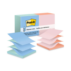 Post-it Dispenser Notes Original Pop-up Refill, Beachside Cafe Collection Alternating-Color Value Pack, 3" x 3", 100 Sheets/Pad, 12 Pads/Pack (MMMR330UALT) View Product Image