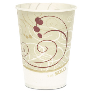 SOLO Symphony Design Wax-Coated Paper Cold Cups, ProPlanet Seal,  9 oz, Beige/White, 100/Sleeve, 20 Sleeves/Carton (SCCR9NSYM) View Product Image