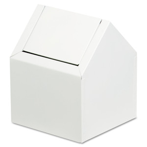 HOSPECO Double Entry, Swing Top Floor Receptacle, Metal, White (HOS2201) View Product Image