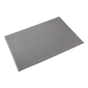 Crown Ribbed Anti-Fatigue Mat, Vinyl, 36 x 120, Gray
