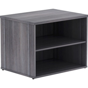 Lorell Relevance Series Storage Cabinet Credenza w/No Doors - 23.1" Height x 29.5" Width x 22" Depth - 2 Shelve(s) - Finish: Weathered Charcoal, Laminate