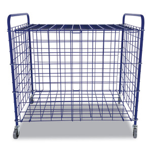 Champion Sports Lockable Ball Storage Cart, Fits Approximately 24 Balls, Metal, 37" x 22" x 20", Blue
