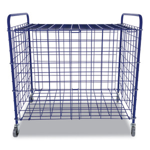 Champion Sports Lockable Ball Storage Cart, Fits Approximately 24 Balls, Metal, 37" x 22" x 20", Blue (CSILFX) View Product Image