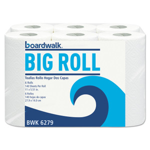 Boardwalk Kitchen Roll Towel Office Pack, 2-Ply, White, 5.5x11, 140/Roll, 24/Ct View Product Image