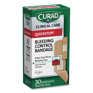 Curad QuickStop Flex Fabric Bandages, Assorted, 30/Box (MIICUR5245V1) View Product Image