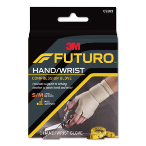 FUTURO Energizing Support Glove, Small/Medium, Fits Palm Size 6.5" - 8.0", Tan (MMM09183EN) View Product Image