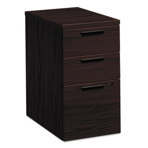 HON 10500 Series Mobile Pedestal File, Left or Right, 3-Drawers: Box/Box/File, Legal/Letter, Mahogany, 15.75" x 22.75" x 28"