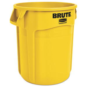 Rubbermaid Commercial Vented Round Brute Container, 20 gal, Plastic, Yellow (RCP2620YEL) View Product Image