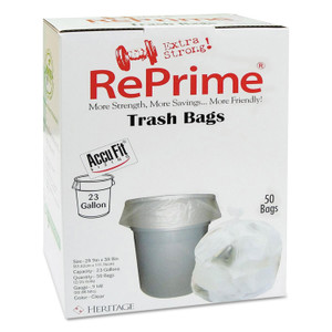AccuFit Linear Low Density Can Liners with AccuFit Sizing, 23 gal, 0.9 mil, 28" x 45", Clear, 50 Bags/Box, 6 Boxes/Carton (HERH5645TCRC1CT) Product Image