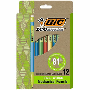 BIC Ecolutions Xtra Life Mechanical Pencil - 0.7 mm Black Lead - #2, HB - Medium Point - Assorted Barrel