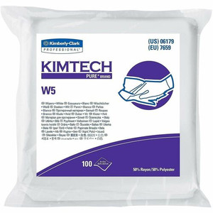 KIMTECH Pure W5 Dry Wipers - 9" Width x 9" Length - White - Rayon/Polyester - 100 Sheets