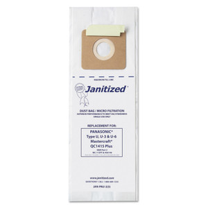 Janitized Vacuum Filter Bags Designed to Fit Panasonic Upright Type U, 36/Carton