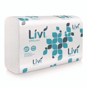 Livi VPG Select Multifold Towel, 1-Ply, 9.45 x, 9.06, White, 250/Pack, 16 Packs/Carton