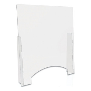 deflecto Counter Top Barrier with Pass Thru, 31.75" x 6" x 36", Polycarbonate, Clear, 2/Carton (DEFPBCTPC3136P) View Product Image