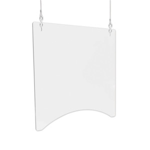 deflecto Hanging Barrier, 23.75" x 23.75", Polycarbonate, Clear, 2/Carton (DEFPBCHPC2424) View Product Image