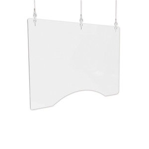 deflecto Hanging Barrier, 36" x 24", Polycarbonate, Clear, 2/Carton (DEFPBCHPC3624) Product Image 
