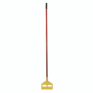 Rubbermaid Commercial Invader Fiberglass Side-Gate Wet-Mop Handle, 60", Red/Yellow