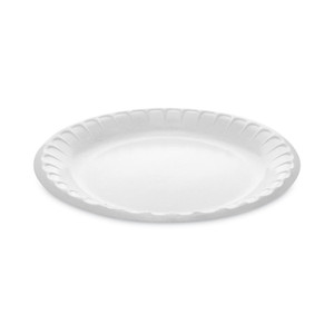Pactiv Evergreen Placesetter Deluxe Laminated Foam Dinnerware, Plate, 8.88" dia, White, 500/Carton