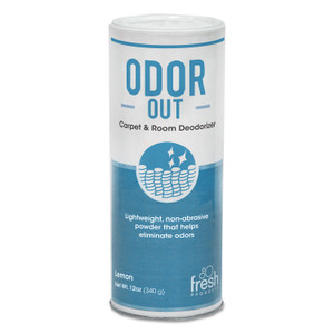 Fresh Products Odor-Out Rug/Room Deodorant, Lemon, 12 oz Shaker Can, 12/Box (FRS121400LE) View Product Image