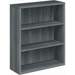 HON 10500 Bookcase - 43.4" Height x 36" Width x 13.1" Depth - 3 Shelve(s) - Material: Laminate - Finish: Sterling Ash - Leveling Glide