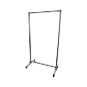 Ghent Acrylic Mobile Divider, 38.5" x 23.75" x 74.19", Acrylic; Aluminum, Clear (GHECMD7438A) View Product Image