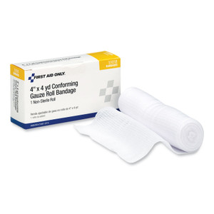 PhysiciansCare by First Aid Only First Aid Conforming Gauze Bandage, Non-Sterile, 4" Wide