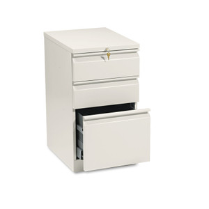 HON Brigade Mobile Pedestal with Pencil Tray Insert, Left or Right, 3-Drawers: Box/Box/File, Letter, Putty, 15" x 19.88" x 28"