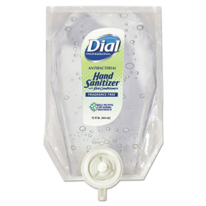 Dial Professional Antibacterial Gel Hand Sanitizer Refill for Versa Dispenser, Fragrance-Free, 15 oz, 6/Carton
