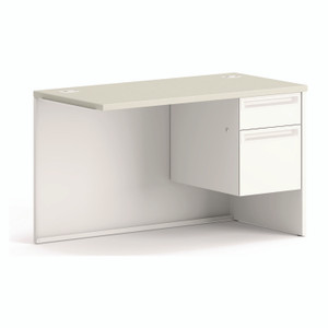 HON 38000 Series Return Pedestal, Box/File, 26.38w x 50.38d x 31.38h, Right, Silver/Light Gray