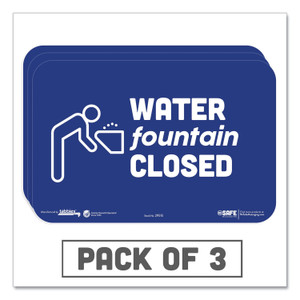 Tabbies BeSafe Messaging Education Wall Signs, 9 x 6,  "Water Fountain Closed", 3/Pack (TAB29515) View Product Image