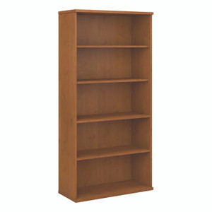 Bush Series C Collection Bookcase, Five-Shelf, 35.63w x 15.38d x 72.78h, Natural Cherry