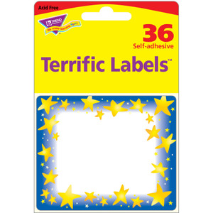 Trend Enterprises Name Tags, Star Brights, 36 Self Adhesive,2-1/2"x3", Multi (TEPT68022) View Product Image