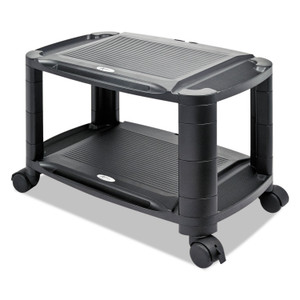 Alera 3-in-1 Cart/Stand, Plastic, 3 Shelves, 1 Drawer, 100 lb Capacity, 21.63" x 13.75" x 24.75", Black/Gray (ALEU3N1BL) View Product Image