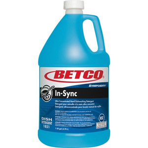 Betco Simplicity In-Sync Dishwashing Liquid - Concentrate - 128 fl oz (4 quart) - Fresh Ozonic Scent - Blue