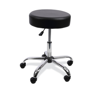 Alera Height Adjustable Lab Stool, Backless, Supports Up to 275 lb, 19.69" to 24.80" Seat Height, Black Seat, Chrome Base (ALEUS4716) View Product Image