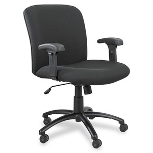 Uber Big/tall Series Mid Back Chair, Fabric, Supports Up To 500 Lb, 18.5" To 22.5" Seat Height, Black (SAF3491BL)