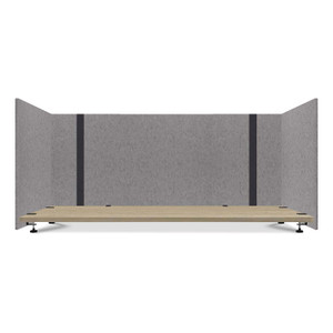 Lumeah Adjustable Desk Screen with Returns, 48 to 78 x 29 x 26.5, Polyester, Gray