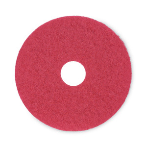 Boardwalk Buffing Floor Pads, 15" Diameter, Red, 5/Carton