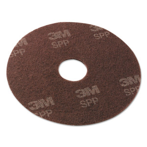 Scotch-Brite Surface Prep Floor Pads, 16" Diameter, Brown, 10/Carton