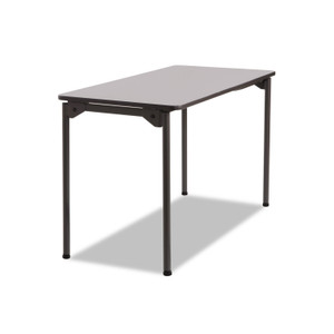 Maxx Legroom Wood Folding Table, Rectangular Top, 48 X 24 X 29.5, Gray/charcoal (ICE65807)