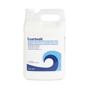 Boardwalk High Traffic Floor Polish, Apply 3 to 5 Coats per Application, Unscented, 1 gal Bottle